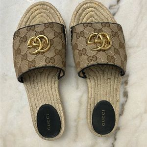 Gucci GG matelassé canvas espadrille sandal